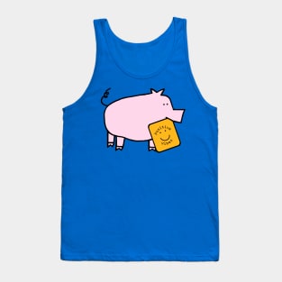 Cute Pig with Positive Vibes Smiley Face Tank Top